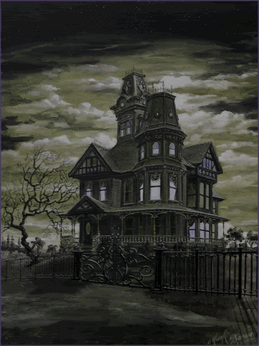 Casa embrujada con movimiento para noche de brujas