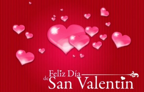 Feliz día de San Valentin con corazones
