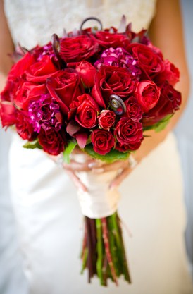 Ramos de novia de flores rojas